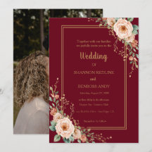 Elegant Burgundy och Blush Blommig Bröllop