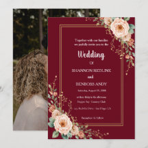 Elegant Burgundy och Blush Blommig Bröllop