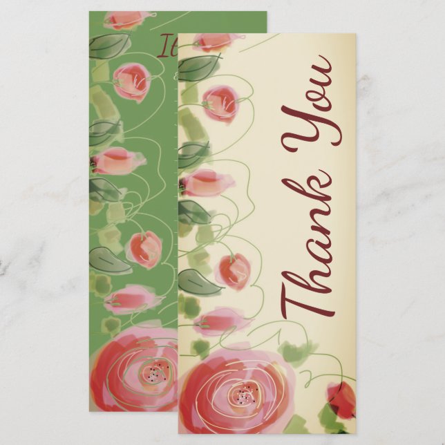 Elegant Burgundy och Cream med Grönt Program (Fram/baksida)