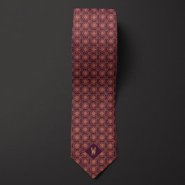 Elegant Burgundy och Guld Mandala Monogram Slips