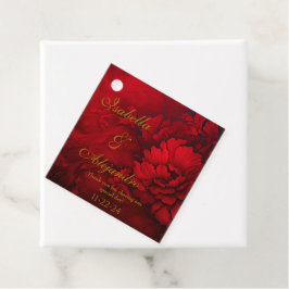 Elegant Burgundy och Röda Blommigten Bröllop Gåvor Etiketter