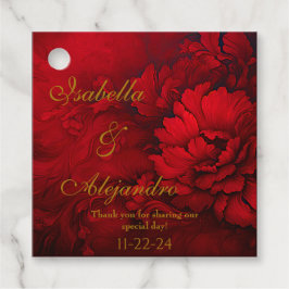 Elegant Burgundy och Röda Blommigten Bröllop Gåvor Etiketter