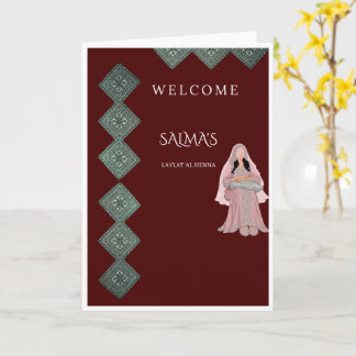 Elegant Burgundy och Rosa Laylat al Henna-inbjudan Kort