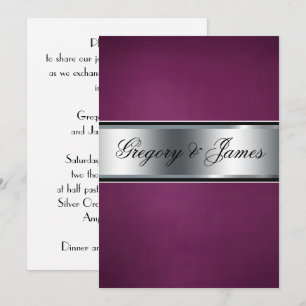 Elegant Burgundy och Silver bröllopsinbjudan. Inbjudningar