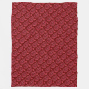 Elegant Burgundy Paisley Mönster Fleecefilt