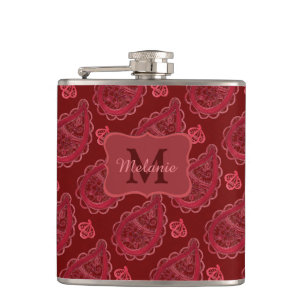 Elegant Burgundy Paisley Mönster Personlig Fickplunta
