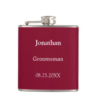 Elegant Burgundy Personlig Groomsman-kolv