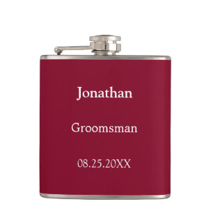 Elegant Burgundy Personlig Groomsman-kolv Fickplunta