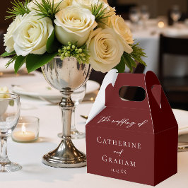 Elegant Burgundy Personlig kväll Bröllop Presentaskar
