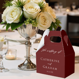 Elegant Burgundy Personlig kväll Bröllop Presentaskar
