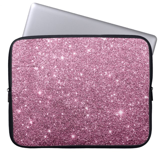 Elegant burgundy pink abstract girly glitter laptop fodral (Framsidan)