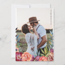 Elegant Burgundy & Plum Blommigt Photo Bröllop V2 Inbjudningar