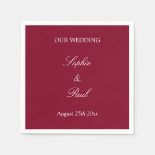 Elegant Burgundy Red Bröllop Napkins Pappersservett
