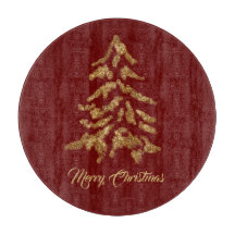 Elegant Burgundy Red Golden Träd God jul