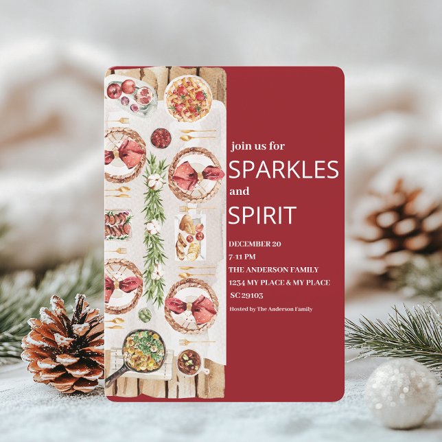 Elegant Burgundy Red-jul Inbjudningar (Skapare uppladdad)