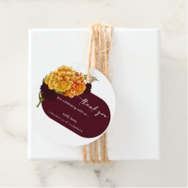 Elegant Burgundy Red "MARIGOLD" Wedding Thank You  Gåvor Etiketter