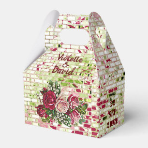 Elegant Burgundy Red Rustic Ro Landsbyggsbröllop Presentaskar