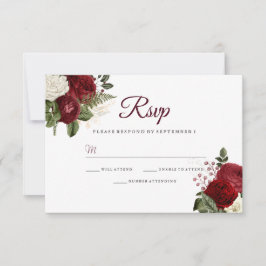 Elegant Burgundy Red White Blommigt Bröllop OSA