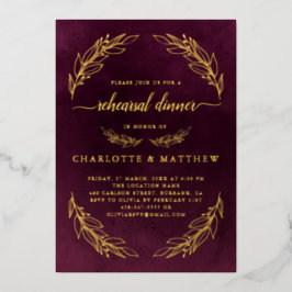 Elegant Burgundy Rehearsal Dinner Guld
