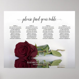 Elegant Burgundy Ro 4 Bord sätesdiagram Poster