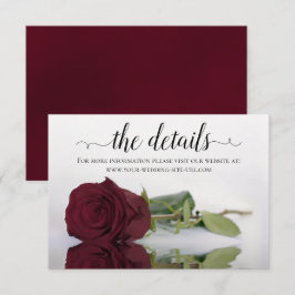 Elegant Burgundy Ro Bröllop informationswebbplats Tilläggskort