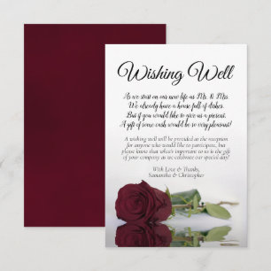 Elegant Burgundy Ro Bröllop Wishing-brunn Dikt Tilläggskort