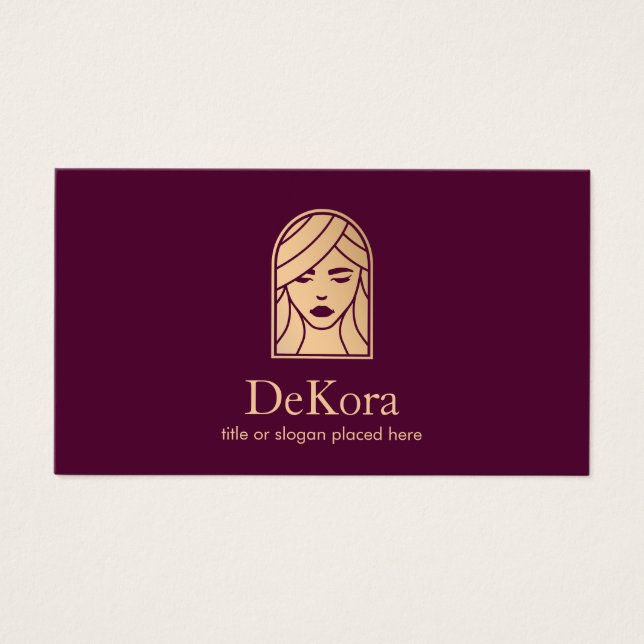 Elegant Burgundy Ro Guld Ansikte Visitkort (Framsidan)