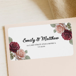 Elegant Burgundy Ro Returetiketter Adressetikett