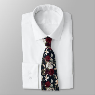 Elegant Burgundy Ro White Lily Blommönster Slips