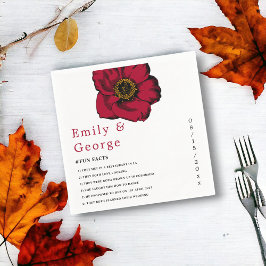 Elegant burgundy röd ros romantisk blommigt Bröllo Pappersservett