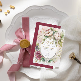 Elegant Burgundy Romantic Rustic Bröllop OSA