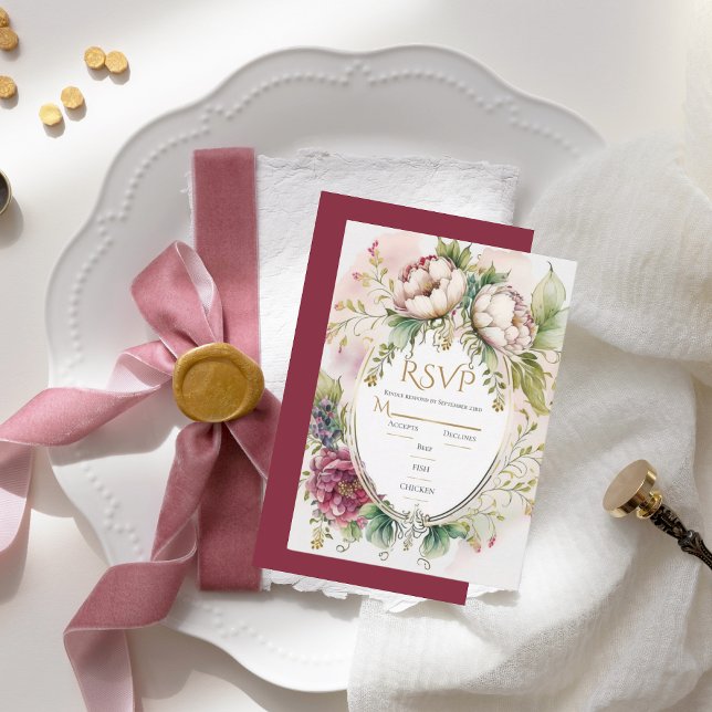 Elegant Burgundy Romantic Rustic Bröllop OSA (Skapare uppladdad)