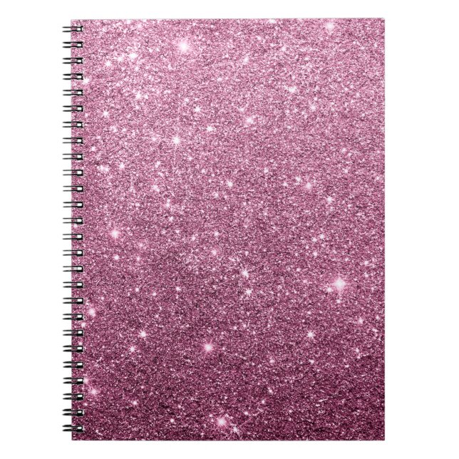 Elegant burgundy rosa abstrakt girly glitter anteckningsbok (Framsidan)