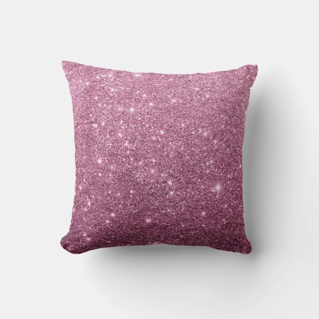 Elegant burgundy rosa abstrakt girly glitter kudde (Framsida)