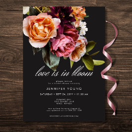 Elegant Burgundy Rosa Blommigt Kärlek i Bloom Show Inbjudningar