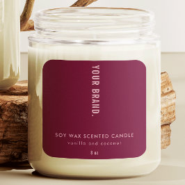 Elegant Burgundy Rosa minimal Burk-förpackningslam Fyrkantigt Klistermärke