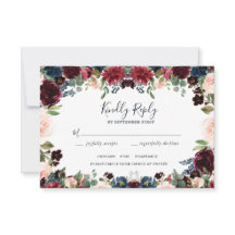Elegant Burgundy, Rosa och marinens Blommigt Bröll