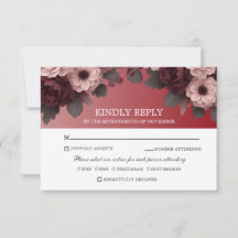 Elegant Burgundy Rosa ros Boho Bröllop OSA