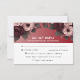 Elegant Burgundy Rosa ros Boho Bröllop OSA