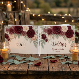 Elegant Burgundy Rose Chic Wedding Gästböcker