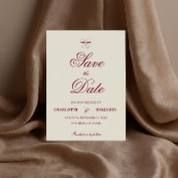 Elegant Burgundy Script Cream Elfenbensvit Båge Br