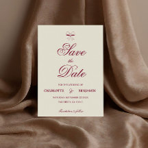 Elegant Burgundy Script Cream Elfenbensvit Båge Br