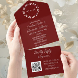 Elegant Burgundy Script Modern OSA QR-kod