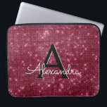 Elegant Burgundy Shimmer och Gnistra Monogram Laptop Sleeve<br><div class="desc">Elegant Burgundy Faux Burgundy Marsala Shimmer Elegant Monogram Fodral. Fodral kan anpassas så att det omfattar ditt första och första namn.</div>