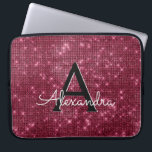 Elegant Burgundy Shimmer och Gnistra Monogram Laptop Sleeve<br><div class="desc">Elegant Burgundy Faux Burgundy Marsala Shimmer Elegant Monogram Fodral. Fodral kan anpassas så att det omfattar ditt första och första namn.</div>