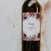 Elegant Burgundy Sommar Blommigt Bröllop Vin