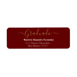 Elegant Burgundy Spanska | Klassårets returlampa Returadress Etikett