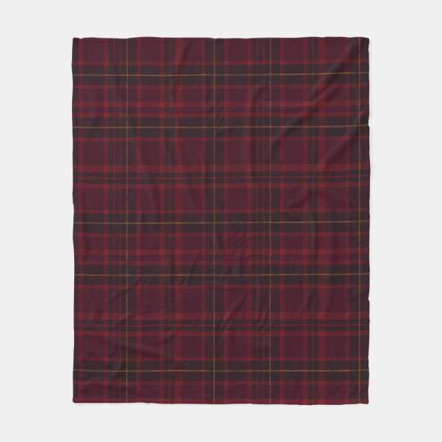 Elegant Burgundy Tartan Fleecefilt (Framsidan)