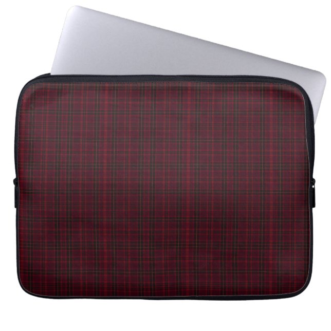 Elegant Burgundy Tartan Laptop Fodral (Framsidan)