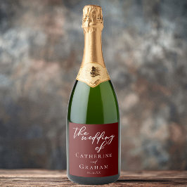 Elegant Burgundy Typography Evening Bröllop